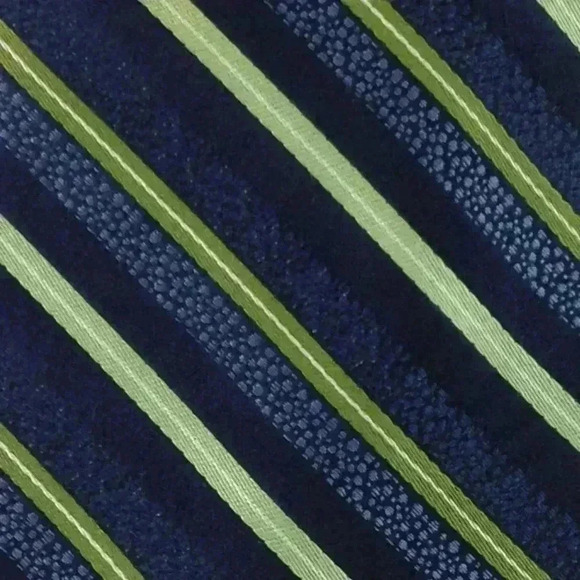 Burma Bibas Blue Multi-Color Stripe Silk 61" x 3.5 - Picture 2 of 4